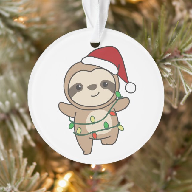 Sloth Christmas Winter Animals Sloths Ornament (Tree)