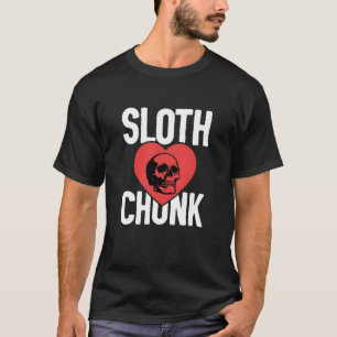 Sloth Chunk Skull Heart Funny Sarcastic Goth T-Shirt