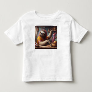 Sloth Cleaning a Kitchen Toddler T-Shirt