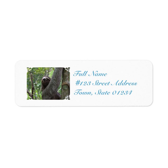 Sloth Climbing Tree Return Address Label (Front)