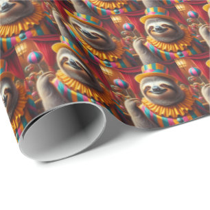 Sloth Clown Wrapping Paper