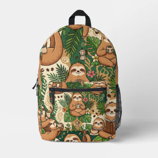 Sloth Coffee Backpack – Cosy Cute Pattern