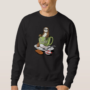 Sloth Coffee Drinking Animal Joke Pun Women Men Ki Sweatshirt