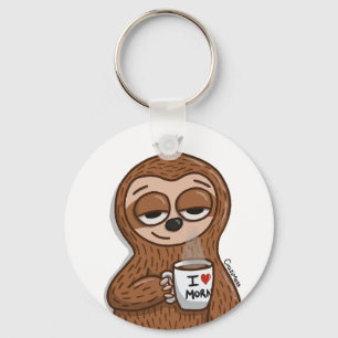 Sloth Coffee Key Ring