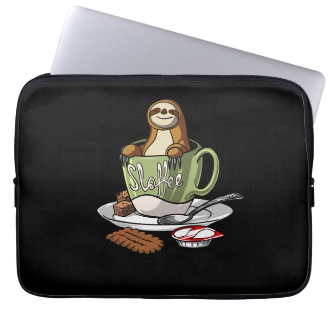 Sloth Coffee Sloffee Lover Animal Sloffee Laptop Sleeve (Front)