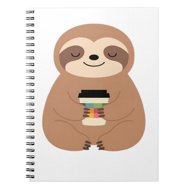 Sloth Coffee Time Classic T-Shirt Notebook (Front)