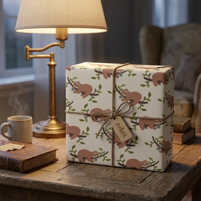 Sloth & Coffee Wrapping Paper (Creator Uploaded)