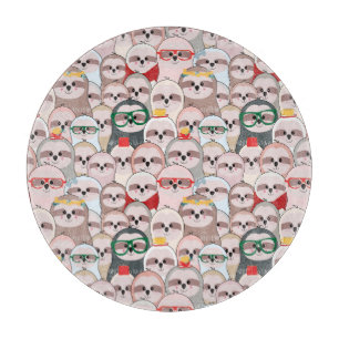 Sloth Comic Pattern Cutting Board