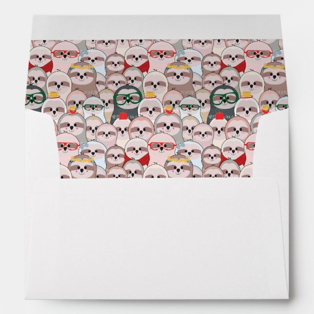 Sloth Comic Pattern Envelope (Back (Bottom))