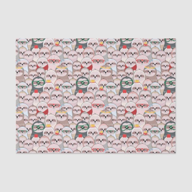 Sloth Comic Pattern Tissue Paper (Front)