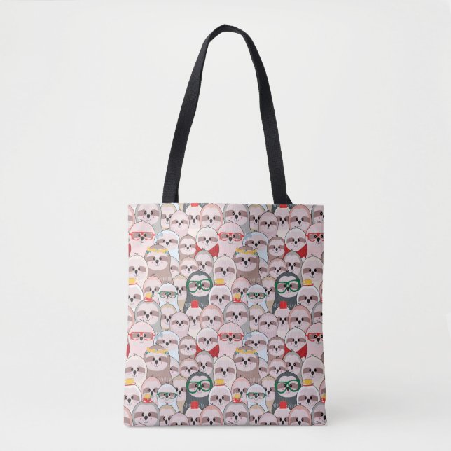 Sloth Comic Pattern Tote Bag (Front)