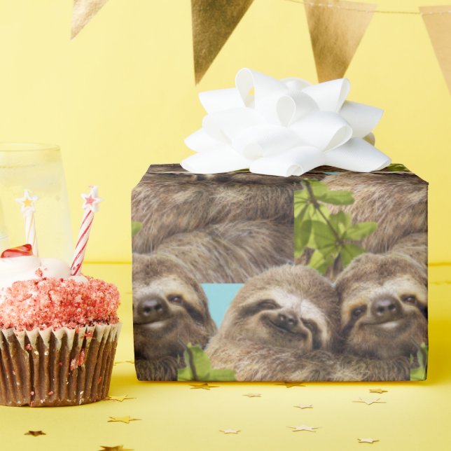 Sloth Couple Wrapping Paper (Birthday Party)