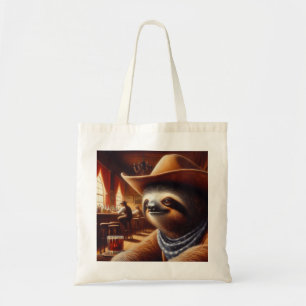 Sloth Cowboy in Saloon Tote Bag