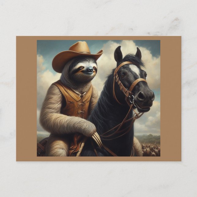 Sloth Cowboy Postcard (Front)