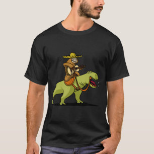 Sloth Cowboy Riding T-Rex Dinosaur T-Shirt
