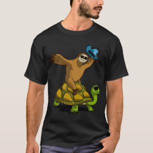 Sloth Cowboy Riding Turtle T-Shirt