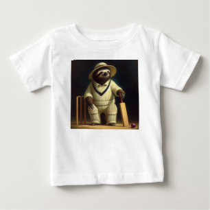 Sloth Cricket Player Baby T-Shirt