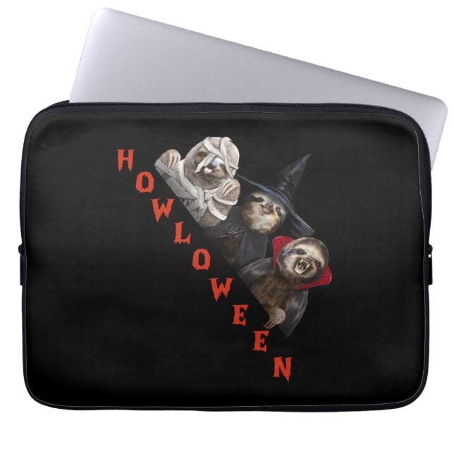 Sloth Custom Happy Halloween Shirt Sloth Graphic Laptop Sleeve (Front)