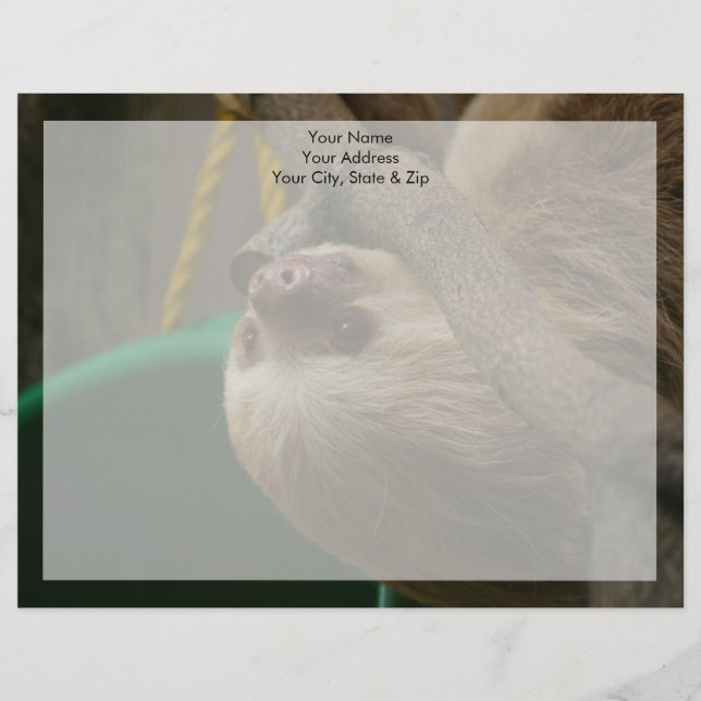 Sloth Customised Letterhead (Front)