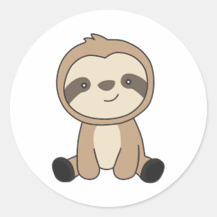 Sloth Cute Animals For Kids Funny Sloths  Classic Round Sticker