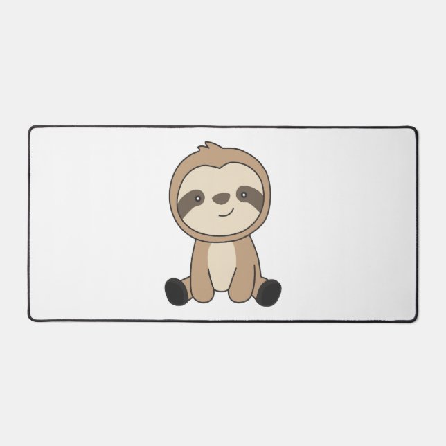 Sloth Cute Animals For Kids Funny Sloths  Desk Mat (Front)