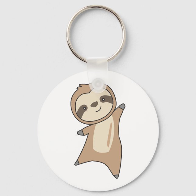 Sloth Cute Animals For Kids Funny Sloths Key Ring (Front)