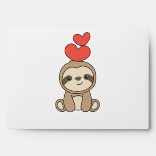 Sloth Cute Animals With Hearts Favourite Animal Envelope