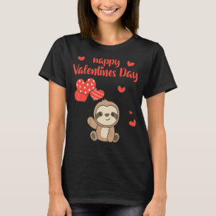 Sloth Cute Animals With Hearts happy Valentine's D T-Shirt
