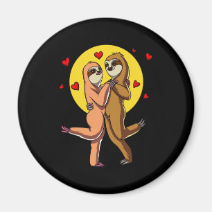 Sloth Cute Couple Valentines Day Animal Magnet