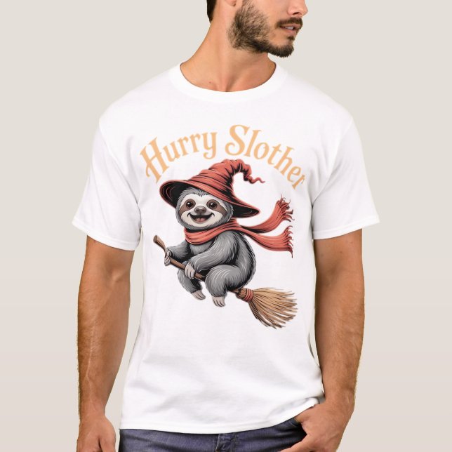Sloth Cute Halloween Witch Funny Essential T-Shirt (Front)