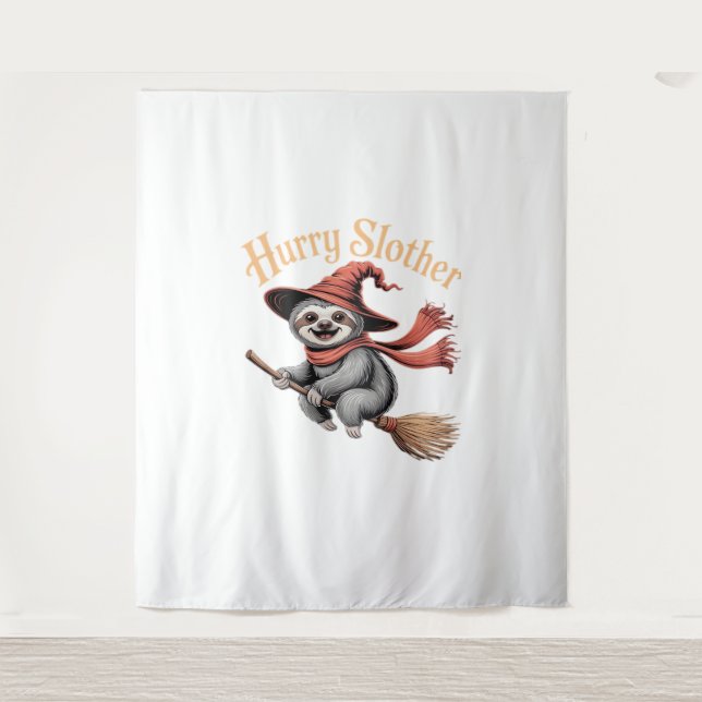 Sloth Cute Halloween Witch Funny Essential T-Shirt Tapestry (Front)