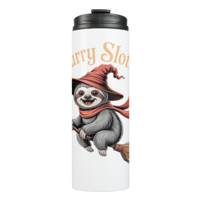 Sloth Cute Halloween Witch Funny Essential T-Shirt Thermal Tumbler (Front)