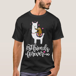 Sloth Cute Llama Best Friends Forever Animal Lover T-Shirt