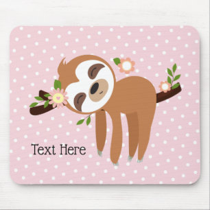 sloth, cute sloth, animal illustration mouse pad