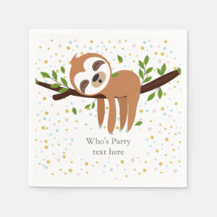 sloth, cute sloth, animal illustration napkin