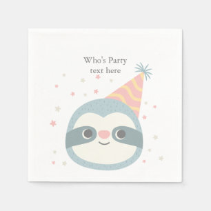 sloth, cute sloth, animal illustration napkin