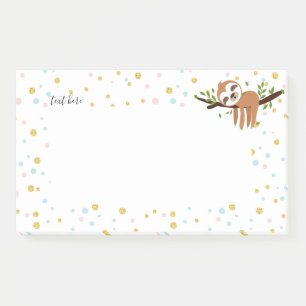sloth, cute sloth, animal illustration post-it notes