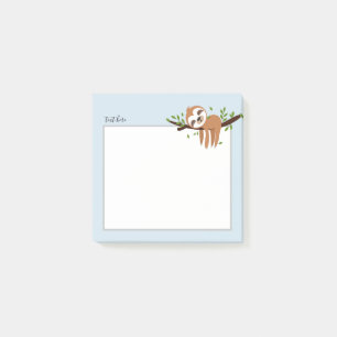sloth, cute sloth, animal illustration post-it notes