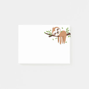 sloth, cute sloth, animal illustration post-it notes