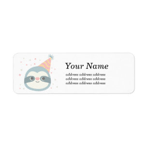 sloth, cute sloth, animal illustration return address label