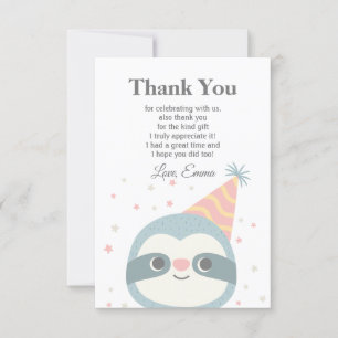 sloth, cute sloth, animal, thank you card