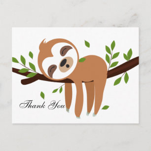 sloth, cute thank you card