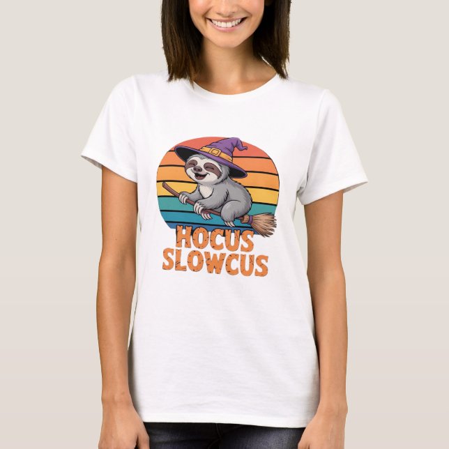Sloth Cute Witch Funny Halloween Essential T-Shirt (Front)
