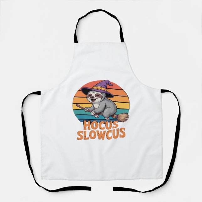 Sloth Cute Witch Funny Halloween Essential T-Shirt Apron (Front)