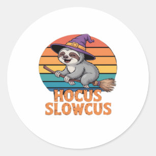 Sloth Cute Witch Funny Halloween Essential T-Shirt Classic Round Sticker