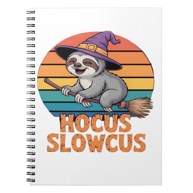Sloth Cute Witch Funny Halloween Essential T-Shirt Notebook (Front)