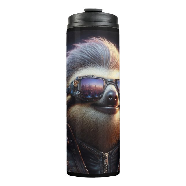Sloth Cyberpunk Thermal Tumbler (Front)