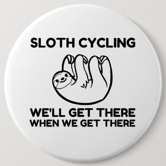 SLOTH CYCLING 6 CM ROUND BADGE