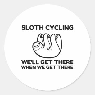 SLOTH CYCLING CLASSIC ROUND STICKER