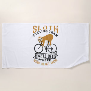 Sloth Cycling Team Beach Towel